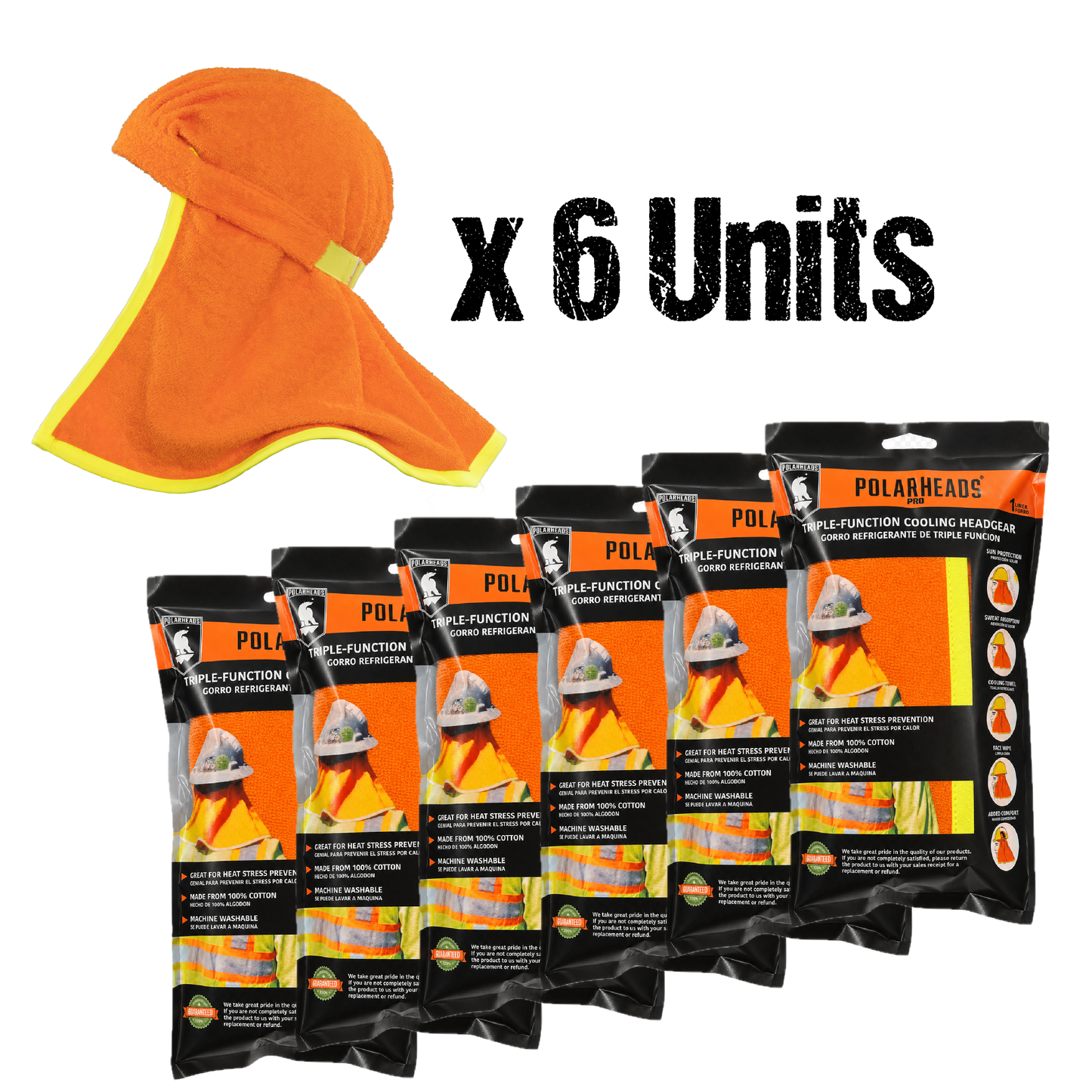 Polarheads PRO | 6-Count Bundle | Safety Orange/Safety Yellow