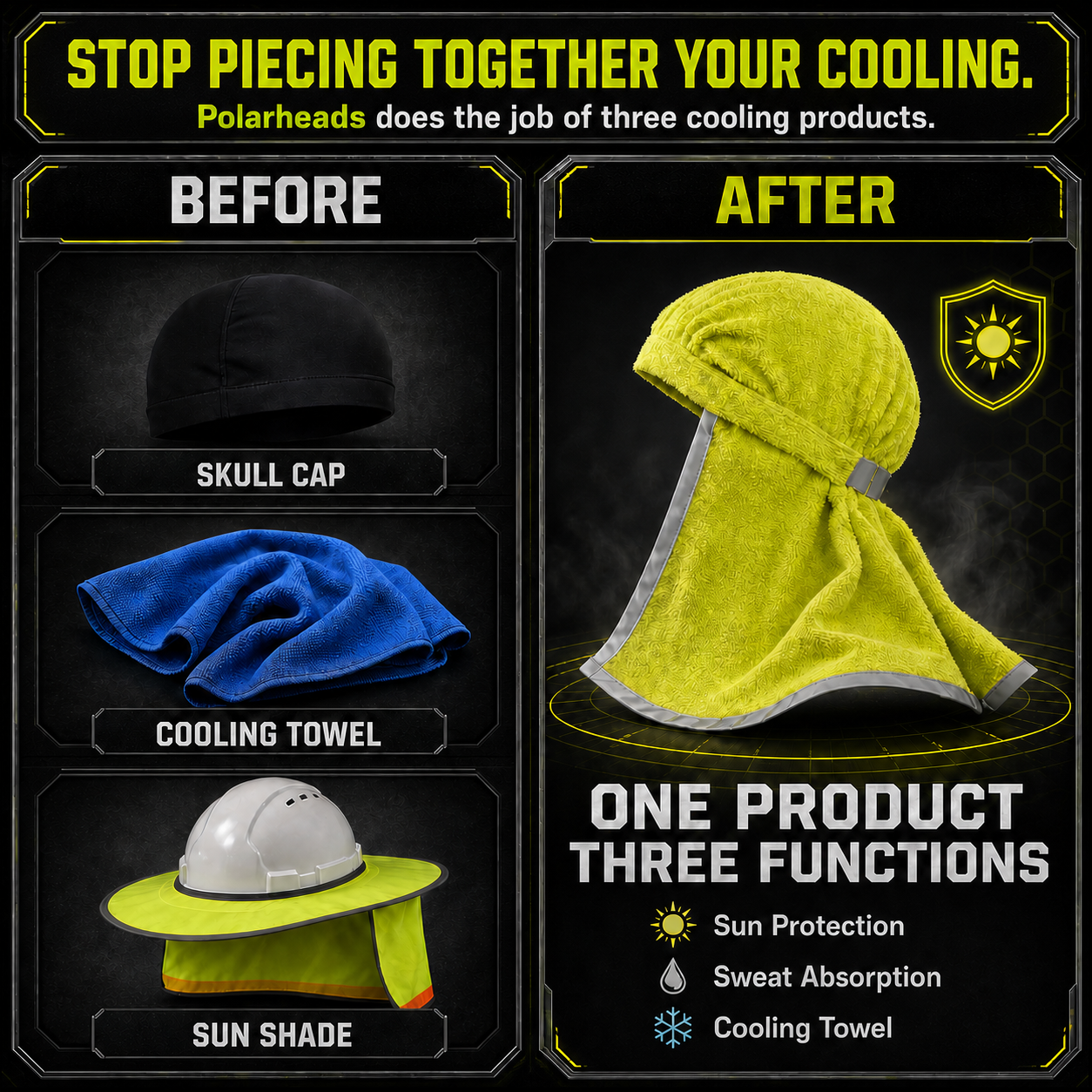 Polarheads PRO | 6-Count Bundle | Safety Yellow/Reflective
